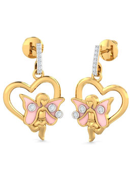 KuberBox - 18K Cuper Heart Enamel Earrings for Women and Girls
