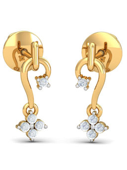 KuberBox - 18K Drooping Flower Stud Earrings for Women and Girls