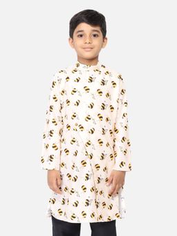TABARD - Cotton Printed Beige Kurta