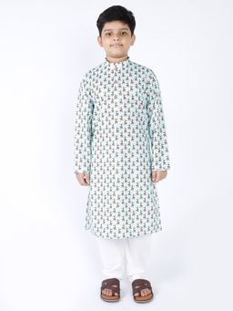 TABARD - Cotton Printed Green Kurta