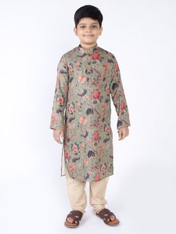 TABARD - Cotton Printed Green Kurta