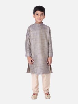 TABARD - Silk Blend Solid Blue Ethnic Wear Kurta (Set of 2)