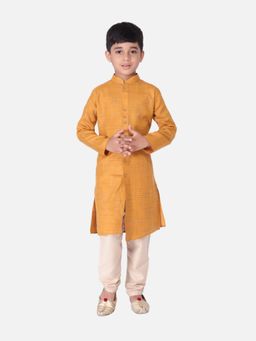 TABARD - Cotton Printed Yellow Ethnic Wear Kurta (Set of 2)