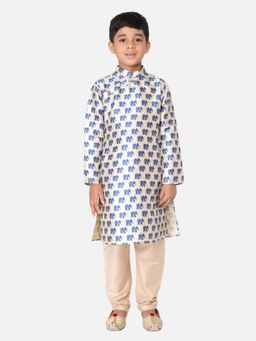 TABARD - Cotton Printed Blue Ethnic Wear Kurta (Set of 2)