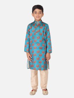TABARD - Cotton Printed Blue Ethnic Wear Kurta (Set of 2)