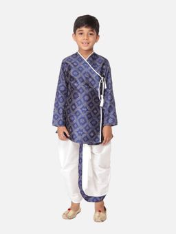 TABARD - Cotton Printed Blue Ethnic Wear Kurta (Set of 2)