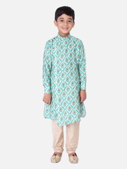 TABARD - Cotton Printed Green Ethnic Wear Kurta (Set of 2)