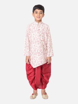 TABARD - Cotton Printed Red Ethnic Wear Kurta (Set of 2)