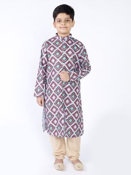 TABARD - Cotton Printed Green Ethnic Wear Kurta (Set of 2)