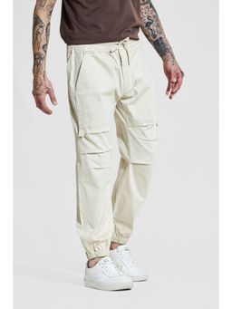 Snitch - Beige Solid Loose Casual Joggers for Men