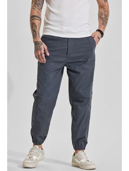 Snitch - Dark Grey Solid Relaxed Casual Joggers for Men