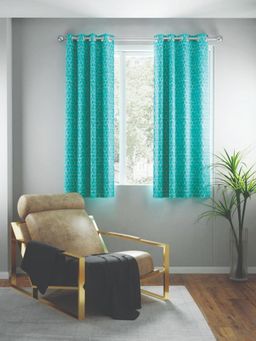 BIANCA - Jacquard Blackout Eyelet Curtain 2 Pcs (Tremezzo) Sea Green
