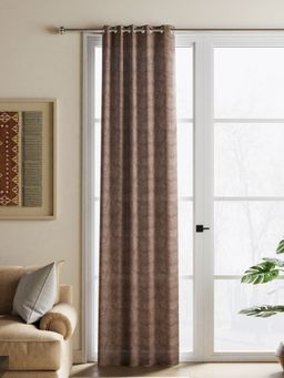 BIANCA - Jacquard Blackout Eyelet Curtain 1 Pc (House Of Lux) Coffee (7 Feet)