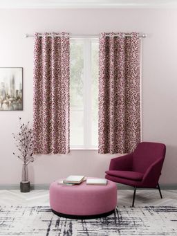 BIANCA - Kopa Light Filtering Polyester Eyelet Curtains 2 Pcs (Santoro) Floral Beige-Maroon