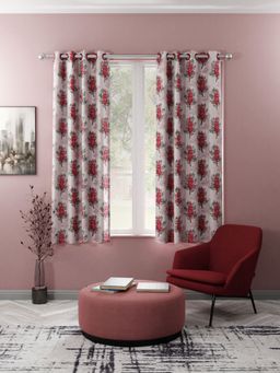 BIANCA - Kopa Light Filtering Polyester Eyelet Curtains 2 Pcs (Santoro) Floral Baby Pink