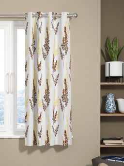 BIANCA - Kopa Jacquard Room Darkening Eyelet Curtain 1 Pc Floral Brown-Gold