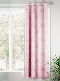 BIANCA - Jacquard Blackout Eyelet Curtain 1 Pc (Tremezzo) Floral Rose Pink
