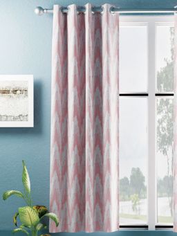 BIANCA - Jacquard Blackout Eyelet Curtain 1 Pc (Dromanio) Ornamental-Pink