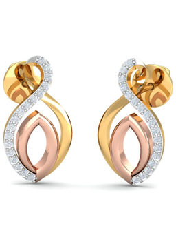KuberBox - 14K Afia Stud Earrings for Women and Girls