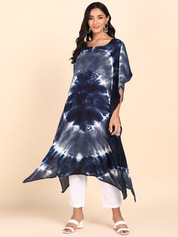 Maaesa - Blue Hand Dyed Rayon Kaftan Dress