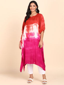 Maaesa - Wine Brown Hand Dyed Kaftan Dress