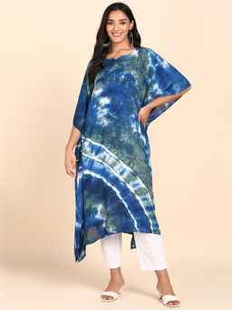 Maaesa - Blue Green Hand Dyed Kaftan Dress