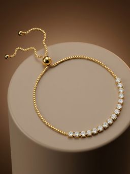 ELRA - White 18K Gold Plated Halo Tennis Bracelet