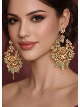 BEAUTY SPOT JEWELLERY - Zahra Emerald Tinged Chandbali Earrings