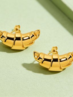 ELRA - Gold 18K Gold Plated Golden Croissant Studs Earrings