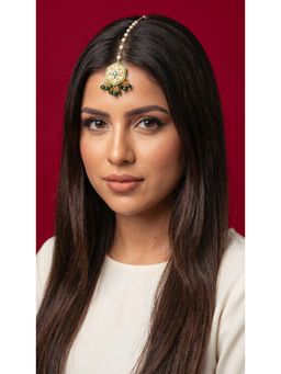 Jovi's Jewels - Kundan with Green Drop Mangtika