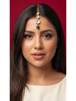 Jovi's Jewels - Kundan Green Drop Mangtika