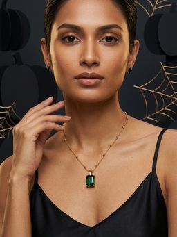 ELRA - Green 18K Gold Plated Emerald Muse Necklace