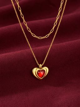 ELRA - Red 18K Gold Plated Ruby Glow Necklace
