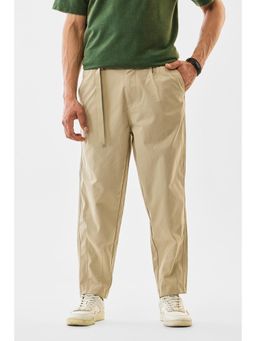 Snitch - Mens Khaki Plain Slim Casual Trouser