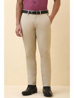Allen Solly - Mens Beige Solid Formal Trouser