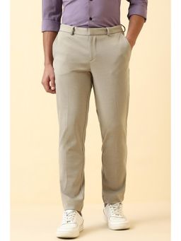 Allen Solly - Mens Beige Solid Casual Trouser