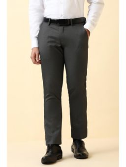 Allen Solly - Mens Grey Textured Formal Trouser