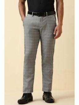 Allen Solly - Mens Grey Checks Formal Trouser