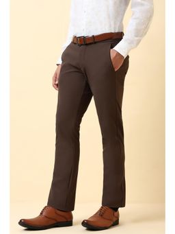 Allen Solly - Mens Brown Solid Formal Trouser