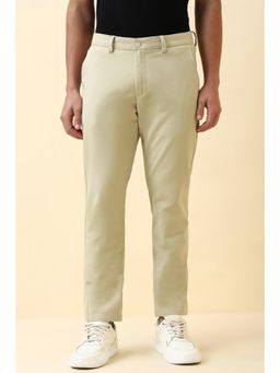 Allen Solly - Mens Beige Solid Casual Trouser
