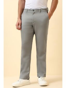 Allen Solly - Mens Grey Solid Casual Trouser