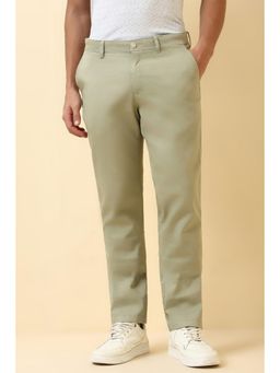 Allen Solly - Mens Green Solid Casual Trouser