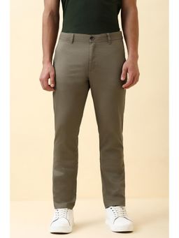Allen Solly - Mens Khaki Solid Casual Trouser