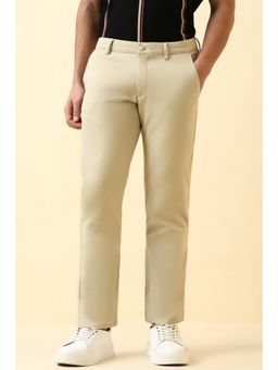 Allen Solly - Mens Beige Solid Casual Trouser