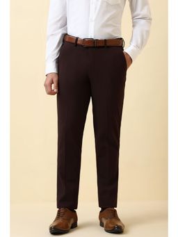 Allen Solly - Mens Brown Solid Formal Trouser