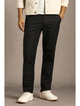 Louis Philippe - Mens Brown Textured Flat Front Casual Trouser