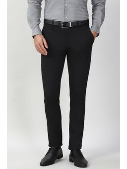 Peter England - Mens Black Solid Formal Trouser