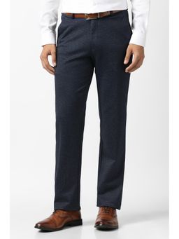 Van Heusen - Mens Navy Blue Textured Trouser