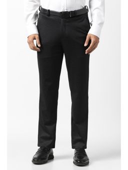 Van Heusen - Mens Black Textured Trouser