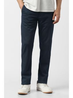Van Heusen - Mens Textured Navy Blue Trouser